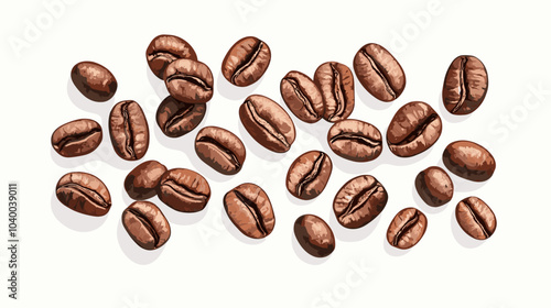 Coffee beans cafe isolated coffe on white background. Vector illustration
