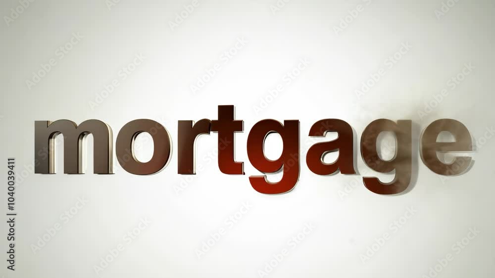 The word mortgage is written in red letters on a white background. The letters are bold and stand out against the white background The word mortgage is written in red letters on a white background. The letters are bold and stand out against the white background