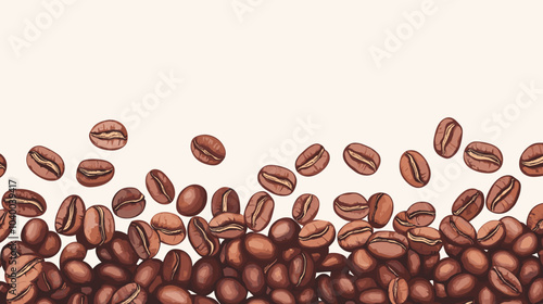 Coffee beans cafe isolated coffe on white background. Vector illustration