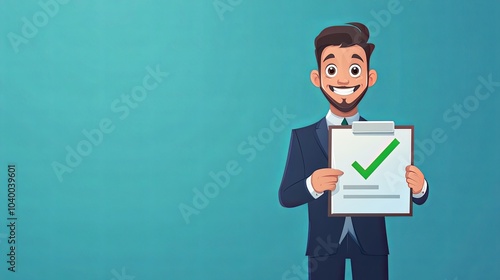 Successful businessman with checklist