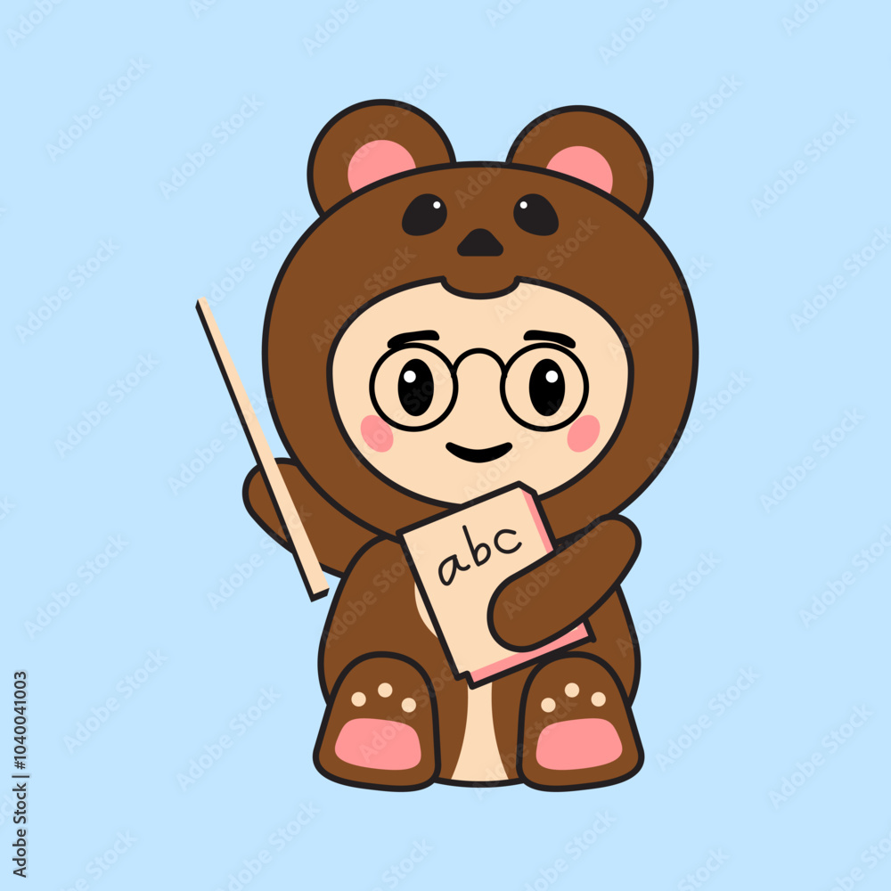 Fototapeta premium Cute Kids Character in Bear Costume