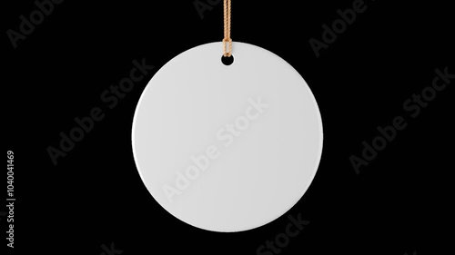 Rotating circle ceramic ornament for sublimation. 3d rendering.