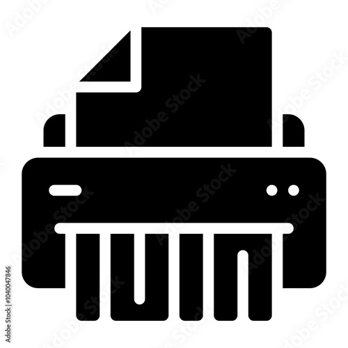 paper shredder glyph icon