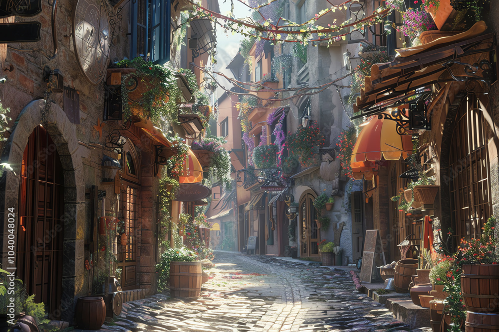 Fototapeta premium Transform the dynamic blend of Rear view Cultural festivals, edgy Street art, and iconic Architectural wonders into a stunning CG 3D rendering masterpiece