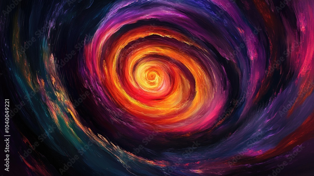 Swirling colors in a hypnotic spiral, glowing brightly against the dark, like an abstract galaxy Swirling colors in a hypnotic spiral, glowing brightly against the dark, like an abstract galaxy