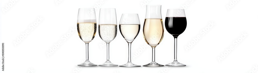 A collection of elegant wine glasses showcasing different types of wine, perfect for any celebration or event. A collection of elegant wine glasses showcasing different types of wine, perfect for any celebration or event.
