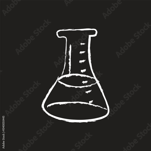 chalk drawing style laboratory flask icon illustration