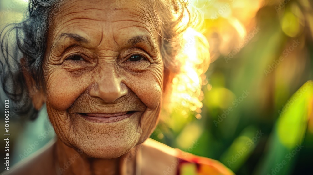 Happy old senior woman smiling outdoor Happy old senior woman smiling outdoor