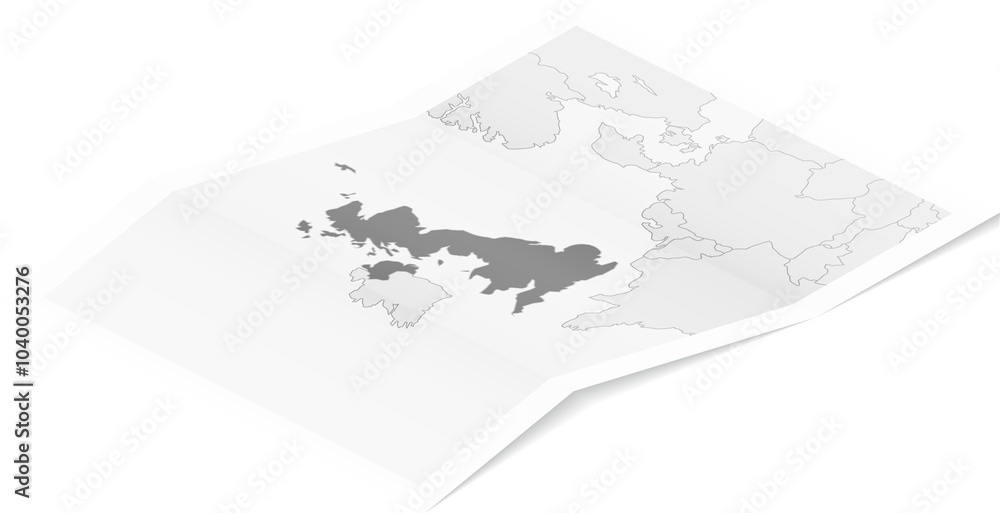 United Kingdom map in isometric style United Kingdom map in isometric style