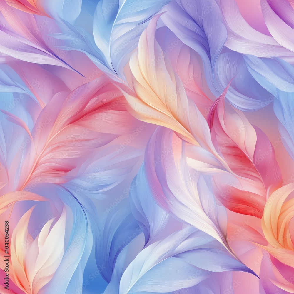 Soft Feather Pattern in Pastel Colors Soft Feather Pattern in Pastel Colors