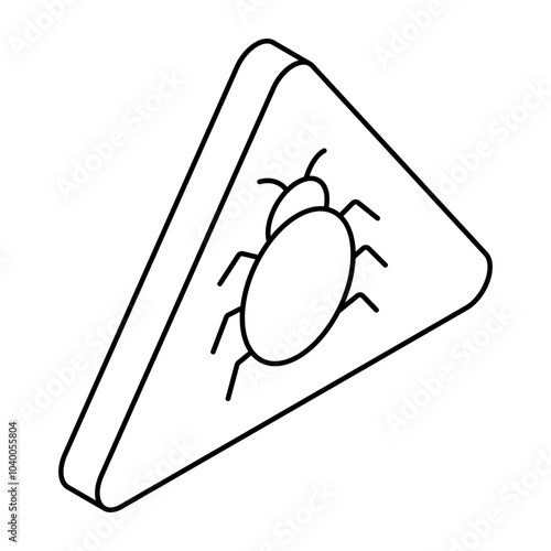 A flat design icon of bug