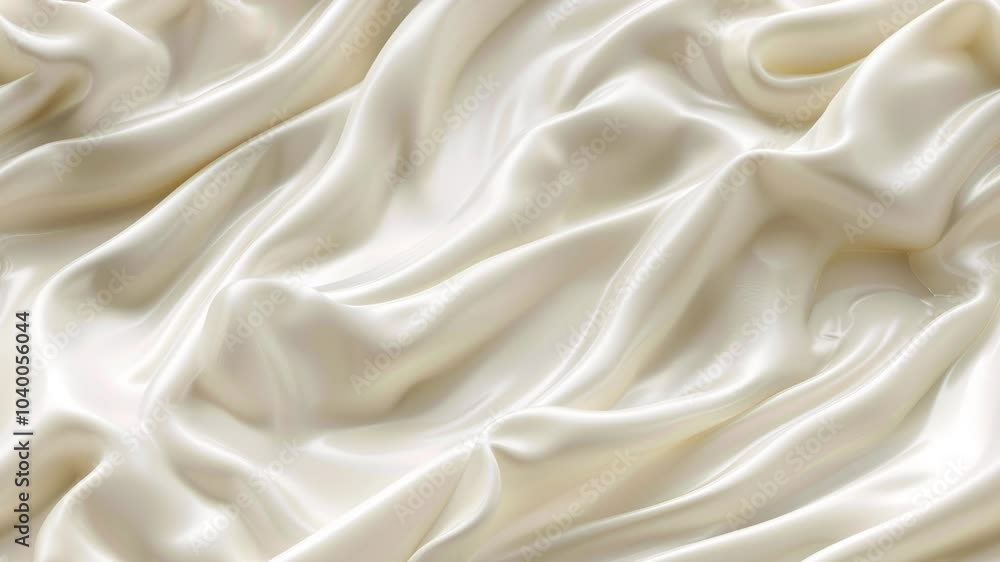 Seamless loop animation of Yogurt, Cream or Silk Background. Liquid white paint wavy flow pattern endless movement video. Seamless loop animation of Yogurt, Cream or Silk Background. Liquid white paint wavy flow pattern endless movement video.
