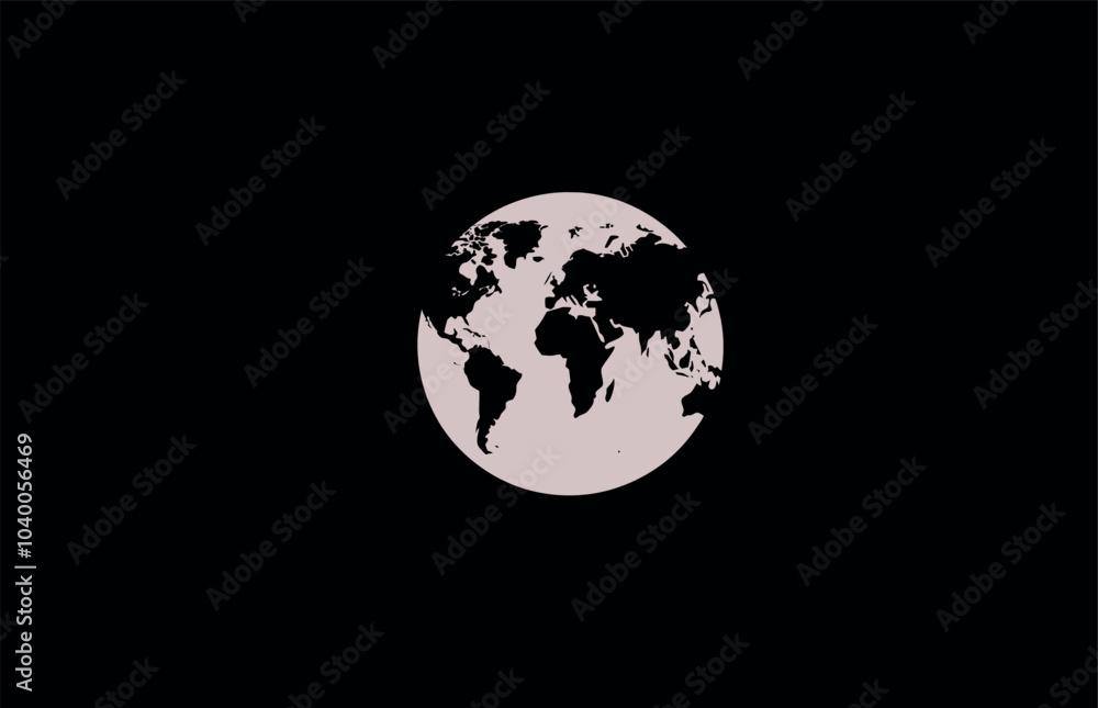 globe shape world map on black background. globe shape world map on black background.