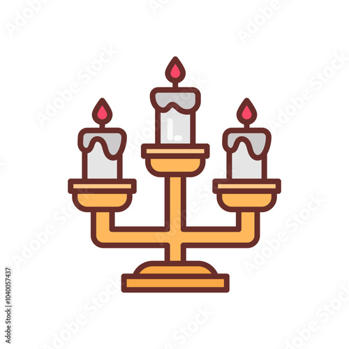 Candlelight Filled Icons , Vector illustration