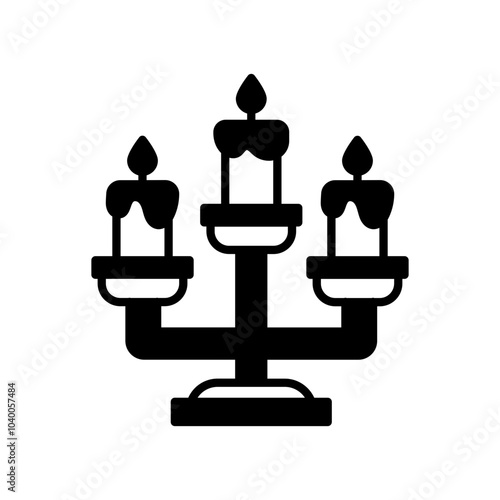 Candlelight Glyph Icon, Vector illustration