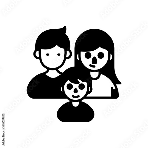 Family Glyph Icon, Vector illustration