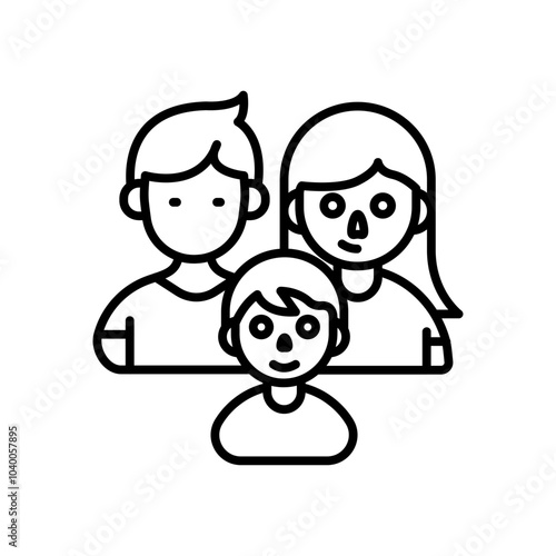Family Outline Icon, Vector illustration