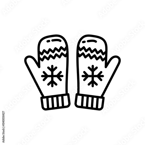 Gloves Outline Icon, Vector illustration