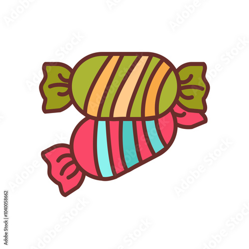 Candy Filled Icons , Vector illustration
