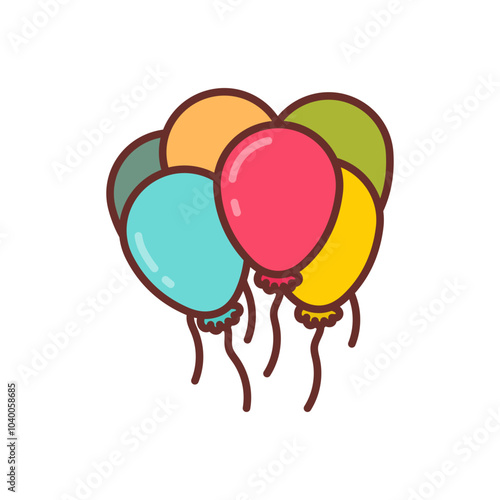 Balloons Filled Icons , Vector illustration photo