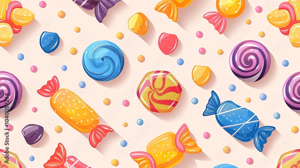 A delightful seamless design using vibrant candies soft pink background vector graphic suitable for poster or printing purpose, Generative AI. A delightful seamless design using vibrant candies soft pink background vector graphic suitable for poster or printing purpose, Generative AI.
