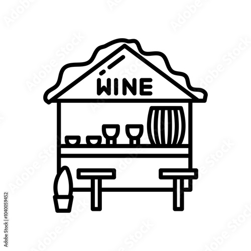 Mulled Wine Outline Icon, Vector illustration