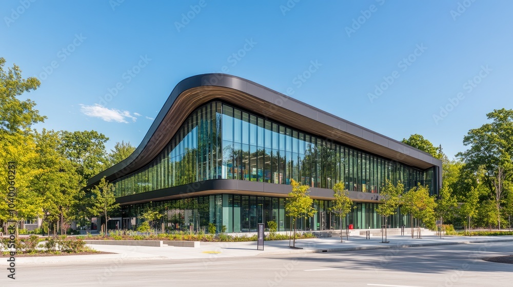 Modern Library with Innovative Design and Open Spaces Modern Library with Innovative Design and Open Spaces