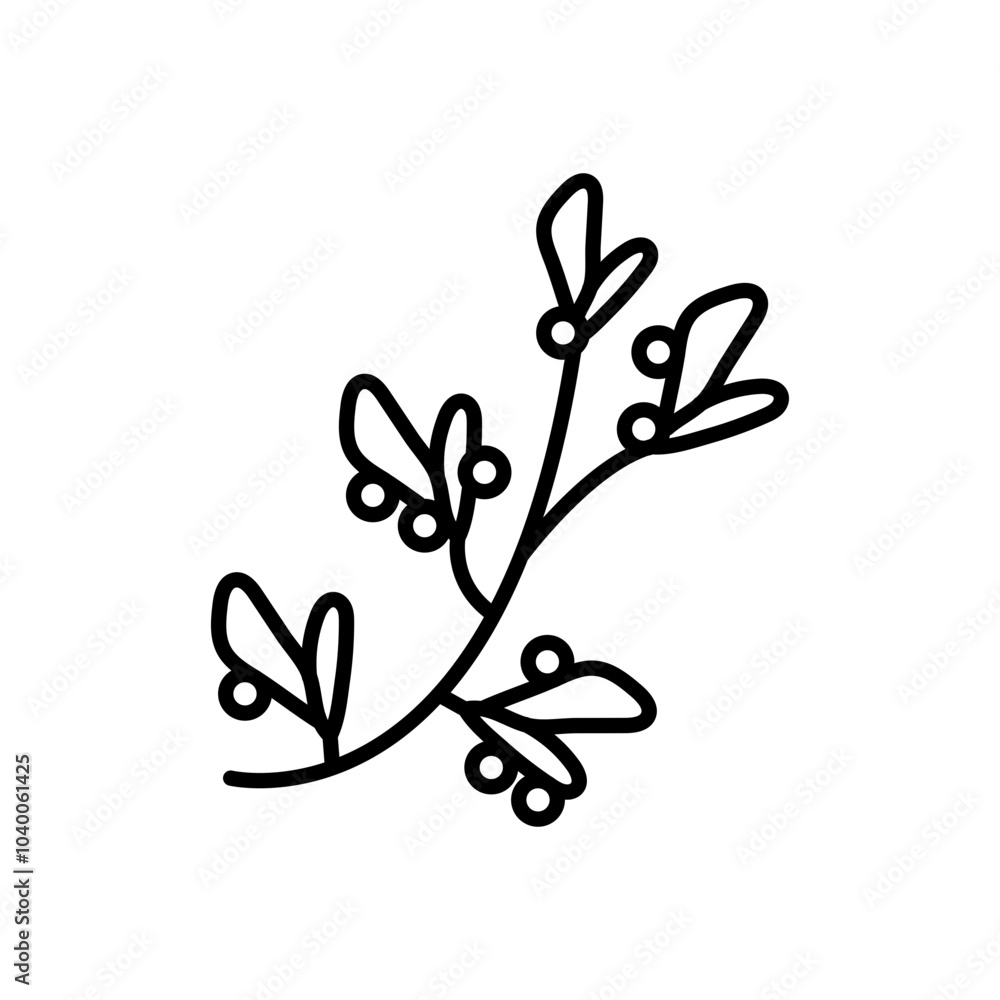 Mistletoe Outline Icon, Vector illustration Mistletoe Outline Icon, Vector illustration