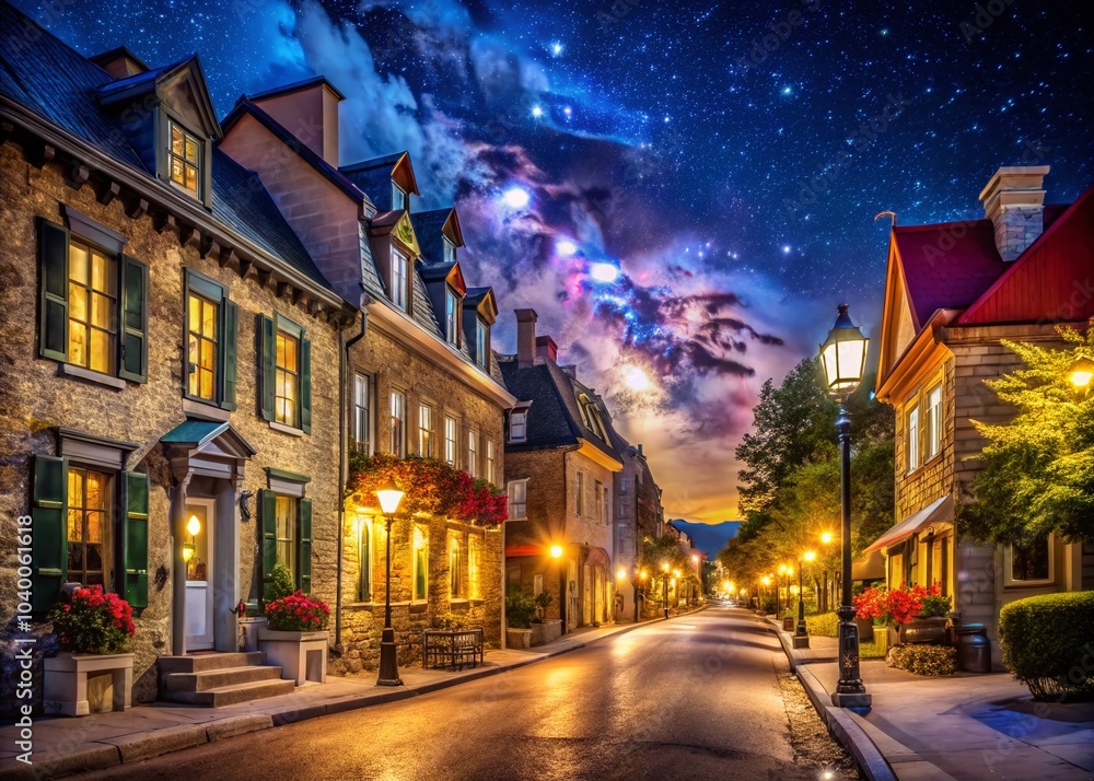 Low Light Photography of ConstableVille: Enchanting Nightscape with Twinkling Stars and Soft Glows Low Light Photography of ConstableVille: Enchanting Nightscape with Twinkling Stars and Soft Glows