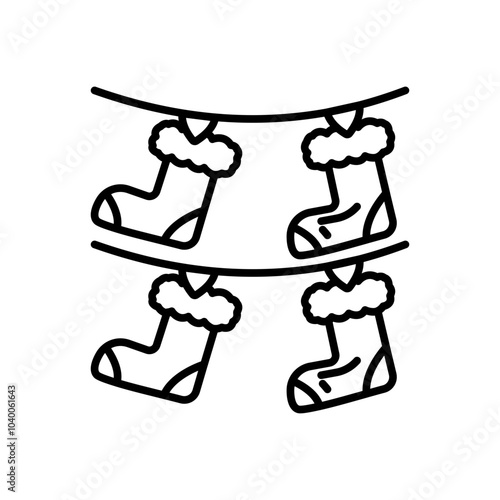 Stocking Outline Icon, Vector illustration