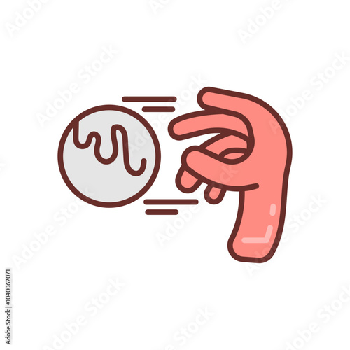 Snowball Fight Filled Icons , Vector illustration