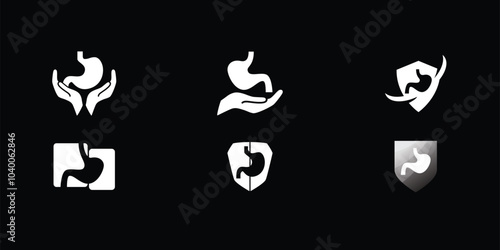 Set of Stomach logo. Simple vector logo design for medical human health.
