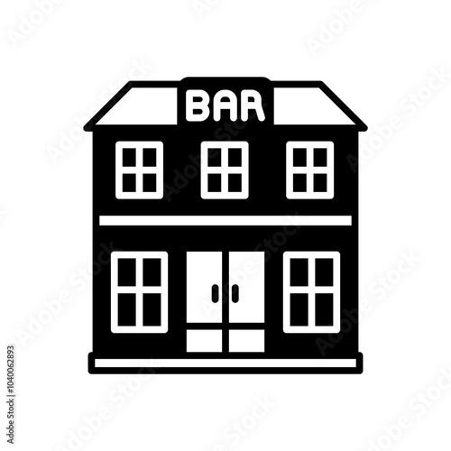 Bar Glyph Icon, Vector illustration