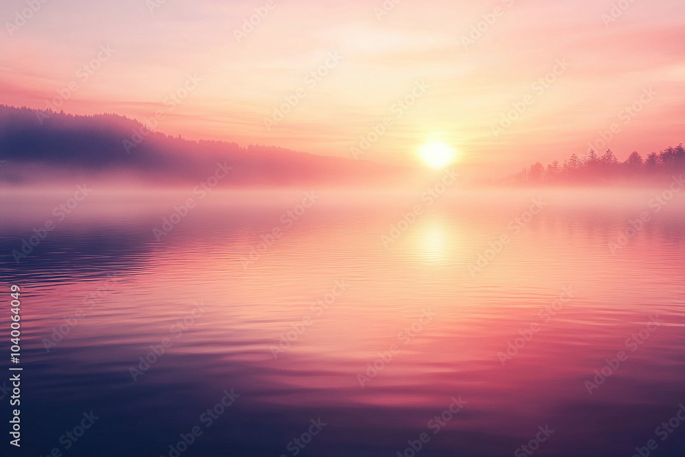 Fototapeta premium sunset over the lake