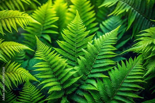 Lush Green Fern Leaves in Vibrant Foliage for Nature-Inspired Botanical Photography