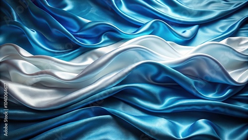 Wallpaper Mural Marine inspired composition on blue and white satin wave background asymmetrical Torontodigital.ca