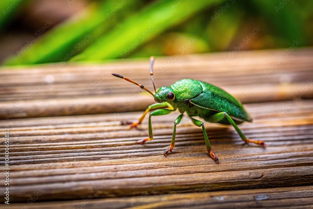 May bug crawling on wooden beams