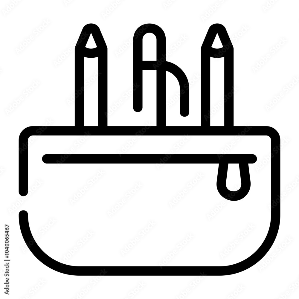 Obraz premium pencil case line icon