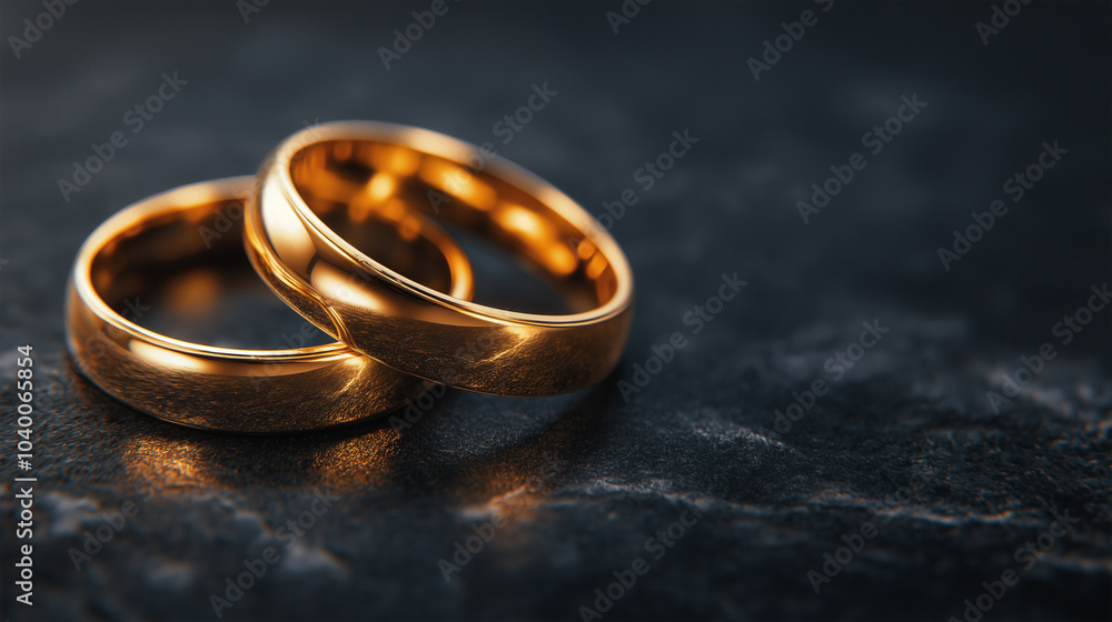golden wedding rings on the table golden wedding rings on the table