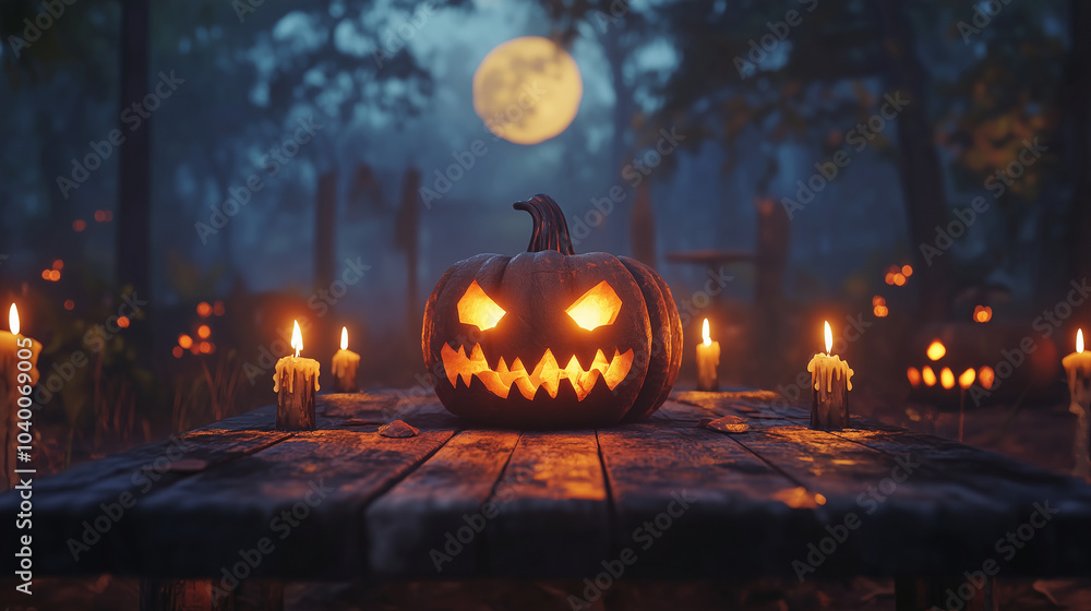 Fototapeta premium かぼちゃと月