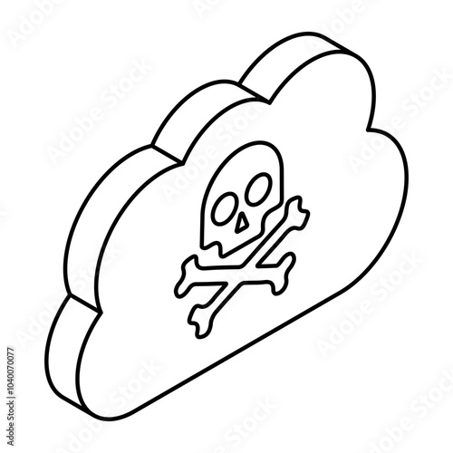A colored design icon of cloud spam