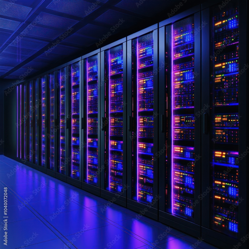 Illuminated Data Center A Glimpse into High-Tech Server Infrastructure and Connectivity Illuminated Data Center A Glimpse into High-Tech Server Infrastructure and Connectivity