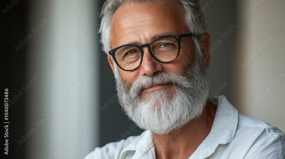 Relaxed self-assured senior man with beard Relaxed self-assured senior man with beard
