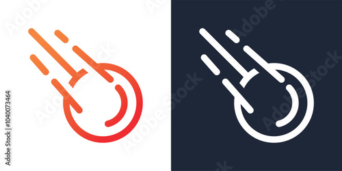 Comet meteor logo vector icon illustration design