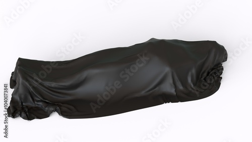 Tableau sur toile body wrapped in plastic with white background