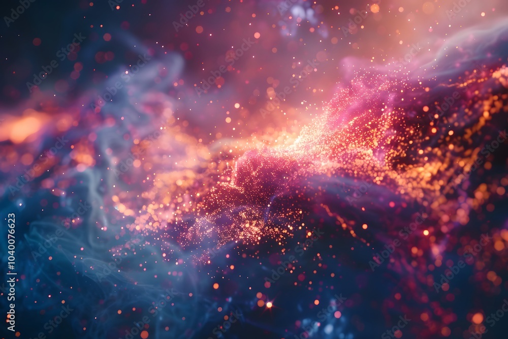 Naklejka premium Cosmic Splendor: A Stunning Visualization of Interstellar Nebulae and Starlight