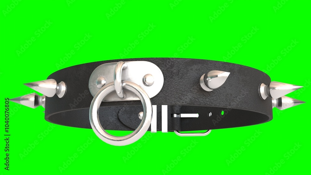 Obraz premium dog leather collar with green background