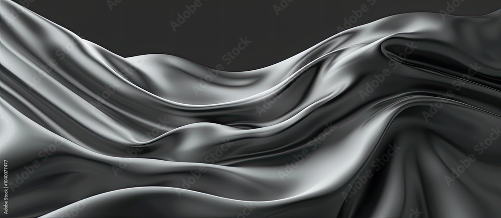 Obraz premium Monochrome abstract waves backdrop with a close up view suitable as a banner wallpaper or in web design featuring a copy space image