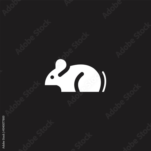 cute small mice, rat or mouse logo vector illustration, minimalist, flat modern logo