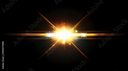 Soft lens flare light spreading across a black backdrop, designed for easy use as a photo overlay or screen effect. photo